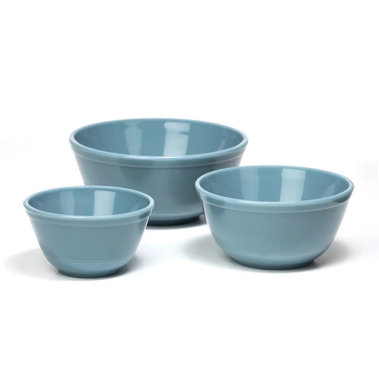 Mosser Glass Mixing Bowl Collection, 3-Piece Set in Georgia Blue with 20oz, 40oz, and 60oz Bowls