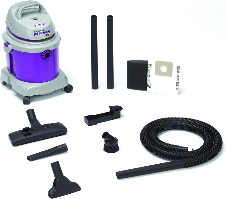 Shop-Vac 5895400 AllAround EZ Series Wet/Dry Vacuum, 4.5 Peak Horsepower, 4-Gallon, Grape/Gray